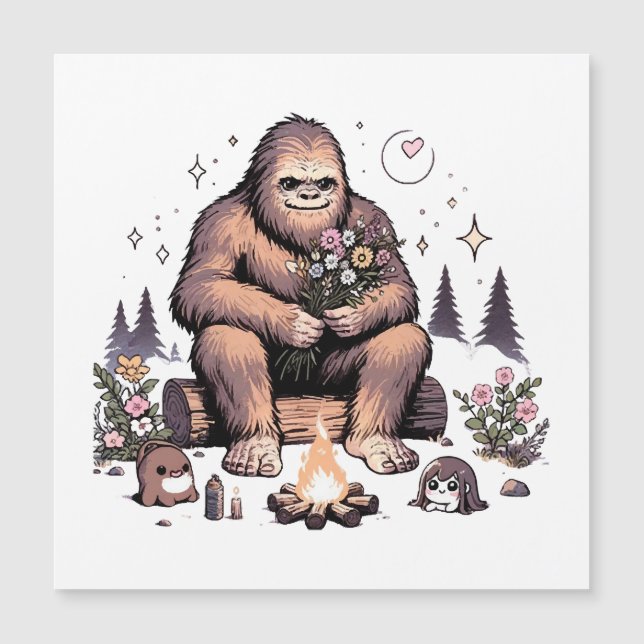 Sasquatch som håller blommor (Framsida)