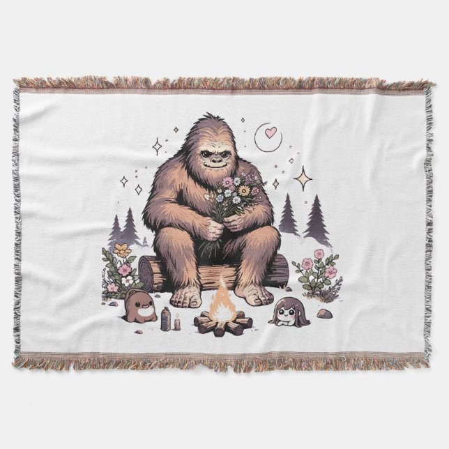 Sasquatch som håller blommor filt (Framsidan)