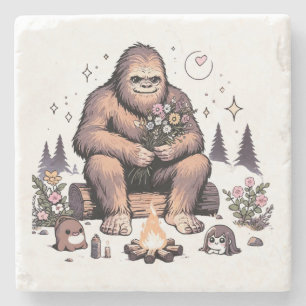 Sasquatch som håller blommor stenunderlägg