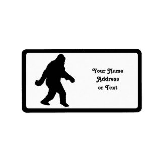 Sasquatch Squatchin' Silhouette Adressetikett
