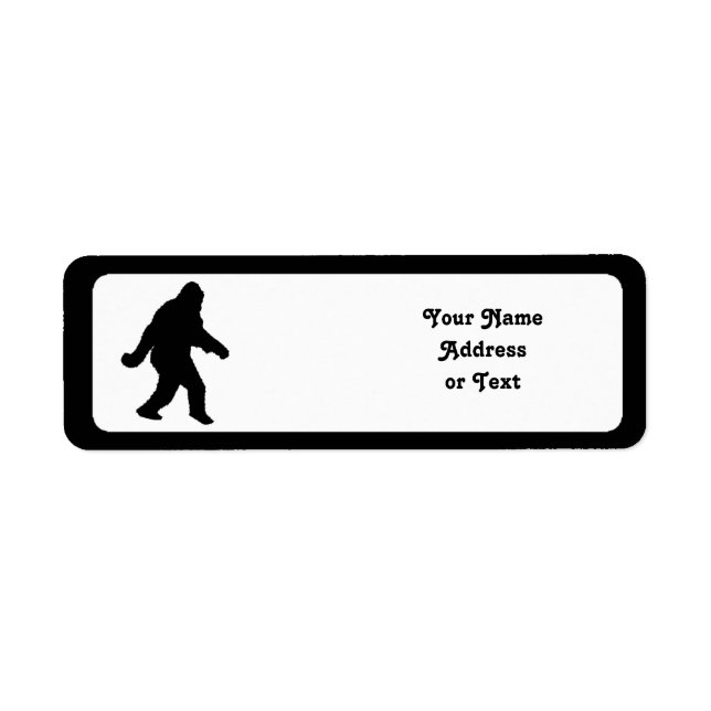 Sasquatch Squatchin' Silhouette Returadress Etikett (Framsidan)