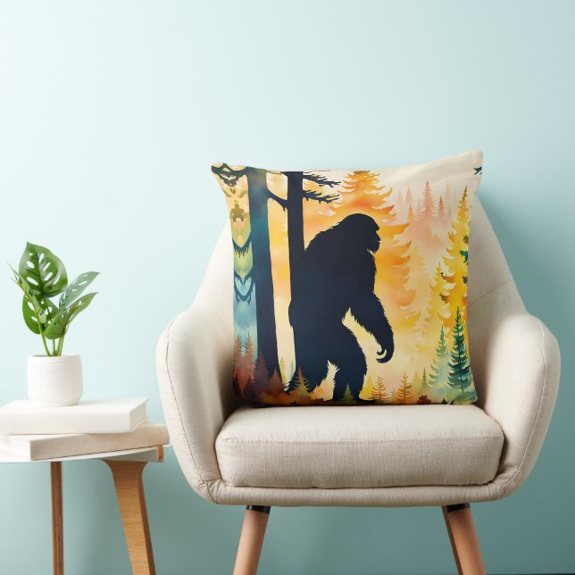 Sasquatch - stående stående liggande - uppfriskand kudde (Stol)