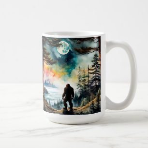 Sasquatch stående under månljuset kaffemugg