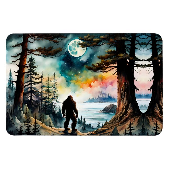 Sasquatch Ställande vid Ridge och förbisåg Oceanen Magnet (Horisontell)