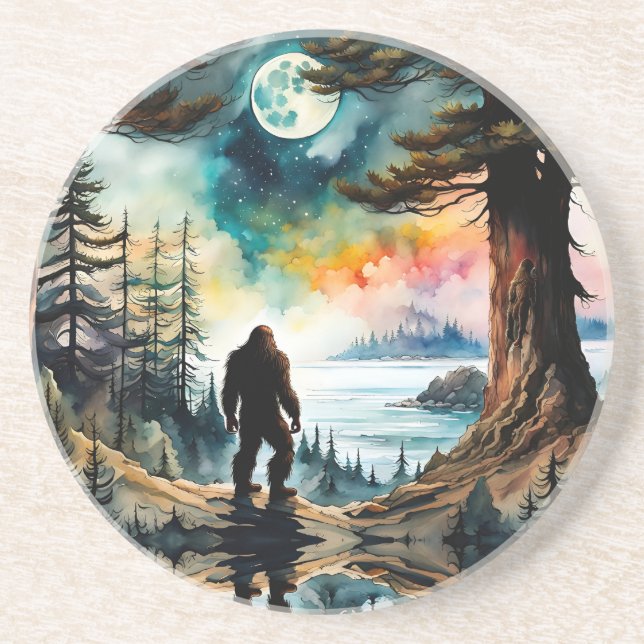 Sasquatch Ställande vid Ridge och förbisåg Oceanen Underlägg (Framsidan)