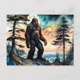 Sasquatch Ställande vid Ridge och förbisåg Oceanen Vykort