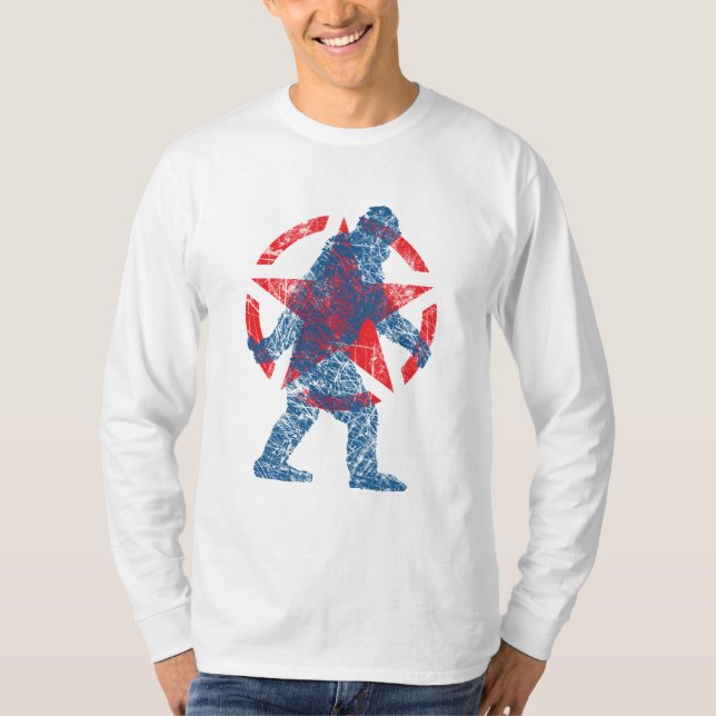 Sasquatch Stencil Vintage Stil Tee (Framsida)
