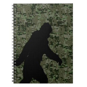Sasquatch svart SilhouetteDigital kamouflage Anteckningsbok