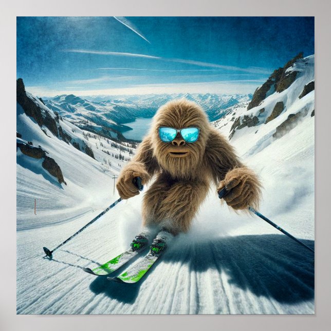Sasquatch the Skier Poster (Framsidan)