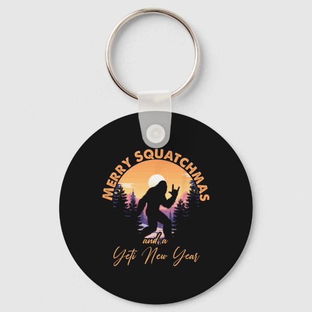 Sasquatch Tomte Yeti God Jul Squatchmas Bigfoot Ju Nyckelring (Framsida)