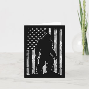 Sasquatch USA flagga Patriotic Bigfoot 4 juli Kort