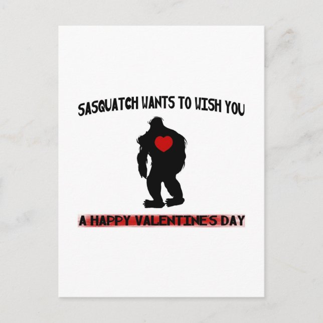 Sasquatch Valentines day Helg Vykort (Framsida)