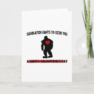 Sasquatch Valentines day Helgkort