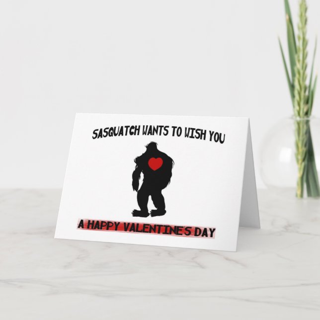 Sasquatch Valentines day Helgkort (Framsida)