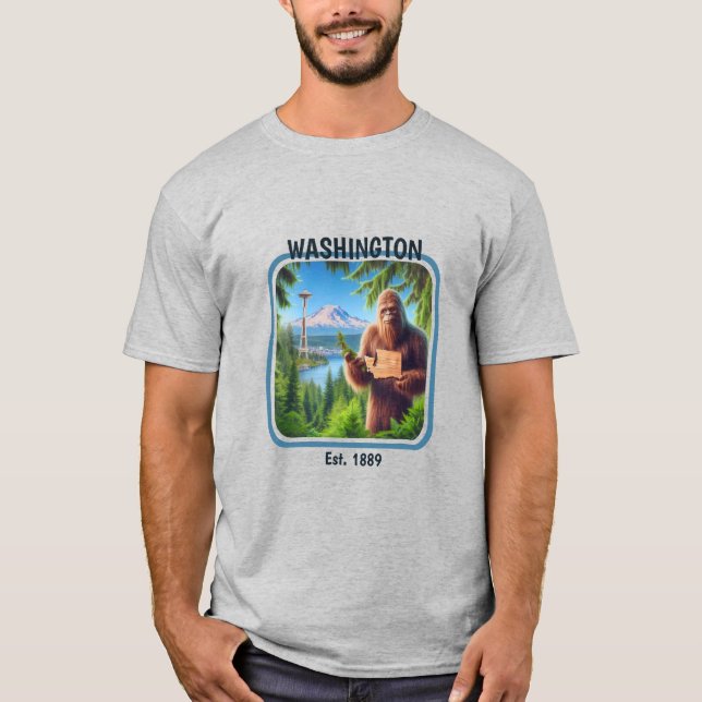 Sasquatch Washington Souvenir Travel Gift T Shirt (Framsida)