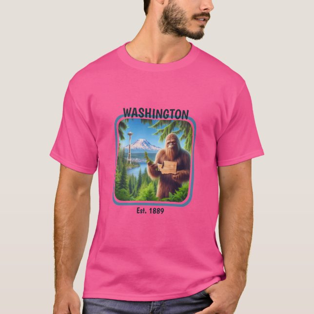 Sasquatch Washington Souvenir Travel Gift T Shirt (Framsida)
