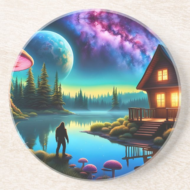 Sasquatch Watching nebulas på en avlägsen planet Underlägg (Framsidan)