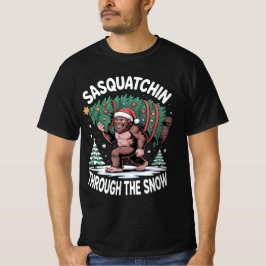 Sasquatchar genom snön t shirt