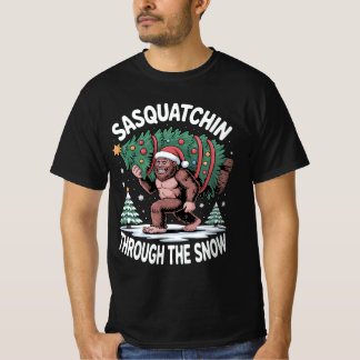 Sasquatchar genom snön t shirt