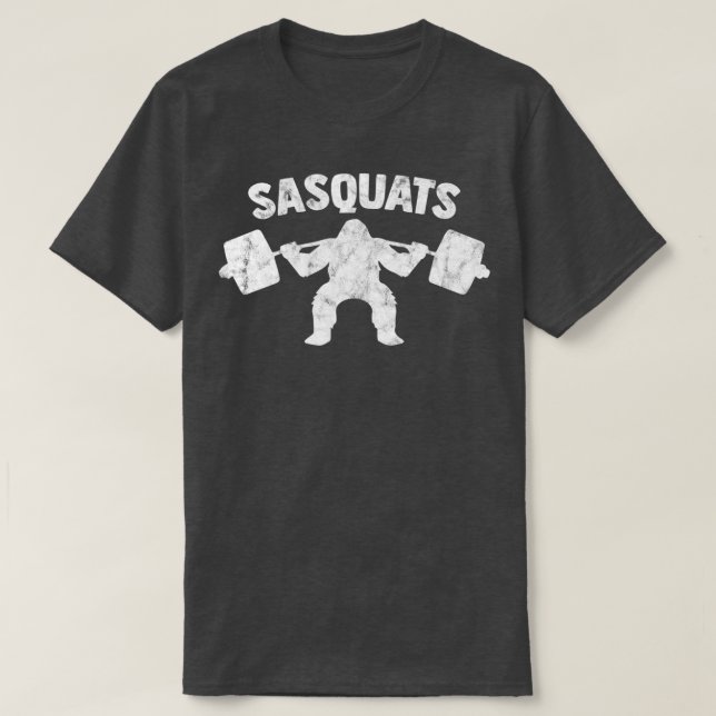 Sasquats Bigfoot Powerlift Sasquatch Squat Gym T Shirt (Design framsida)