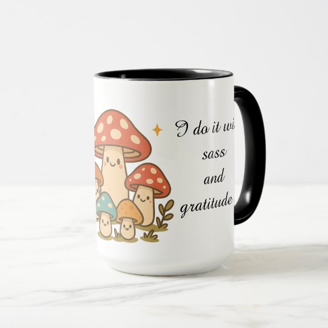 Sass And Gratitude Mushroom Coffee Mug Mugg (Framsida höger)