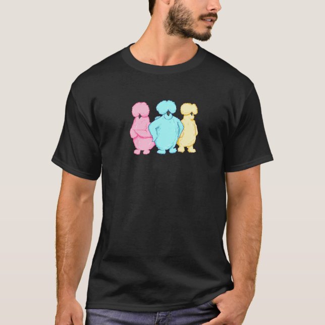 Sassa Silkie höns tre pastellfärger T Shirt (Framsida)