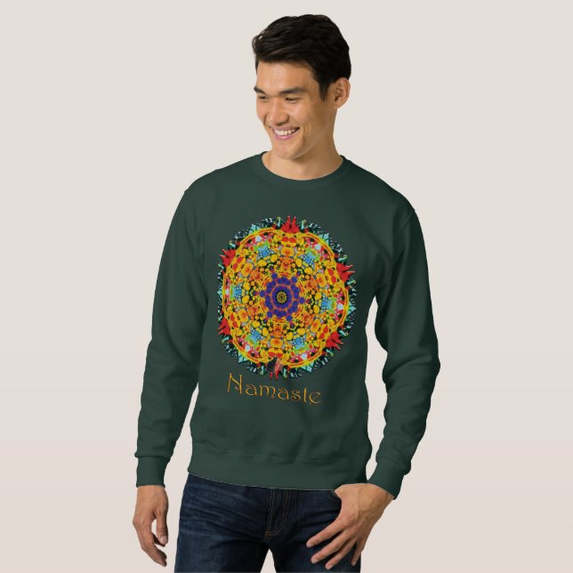 Sassafras Namaste Kaleidoscope T-shirt Lång Ärmad Tröja (Hel framsida)