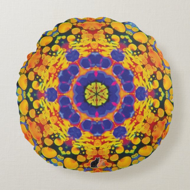 Sassafrass Kaleidoscope Rund Kudde (Framsidan)