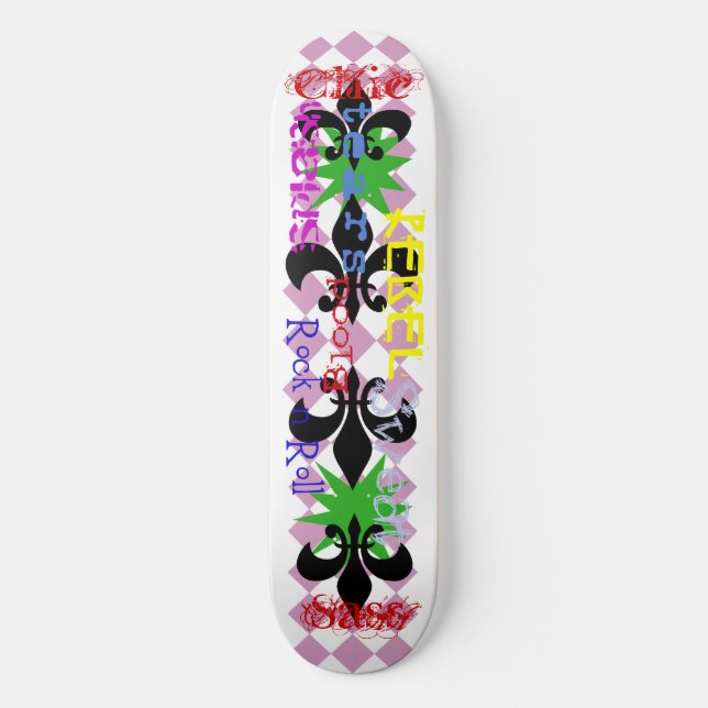 SassChic-skateboard Old School Skateboard Bräda 18 Cm (Framsida)