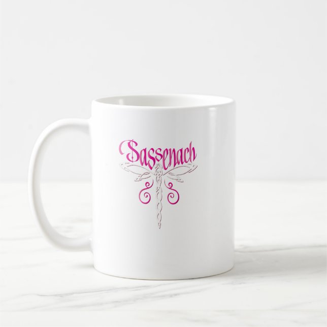 Sassenach Dragonfly Celtic Rosa Scottish Gift Kaffemugg (Vänster)