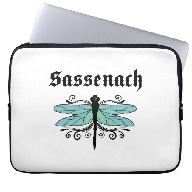 Sassenach Dragonfly Outlander Amber Blue Gift Tee Laptop Fodral (Framsidan)