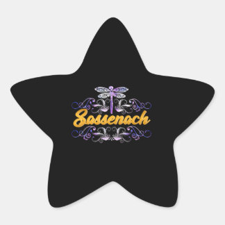 Sassenach Outlander Blue Dragonfly Stjärnformat Klistermärke