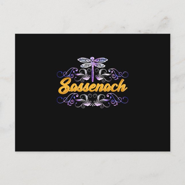 Sassenach Outlander Blue Dragonfly Vykort (Framsida)