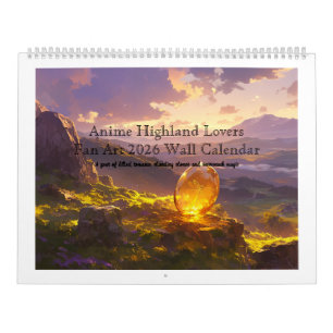 Sassenach-Style Skotsk Anime Highland-älskare Fan Kalender