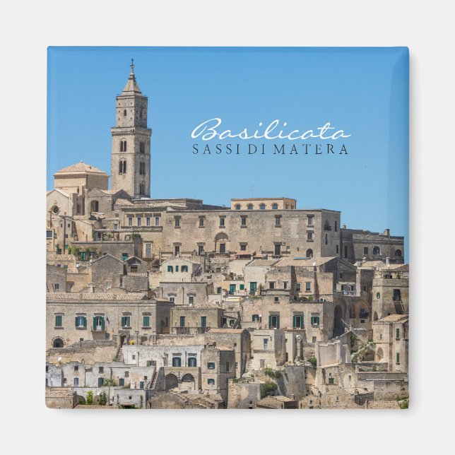 Sassi di Matera City i Italien Magnet (Framsidan)