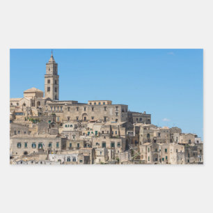 Sassi di Matera City i Italien Rektangulärt Klistermärke