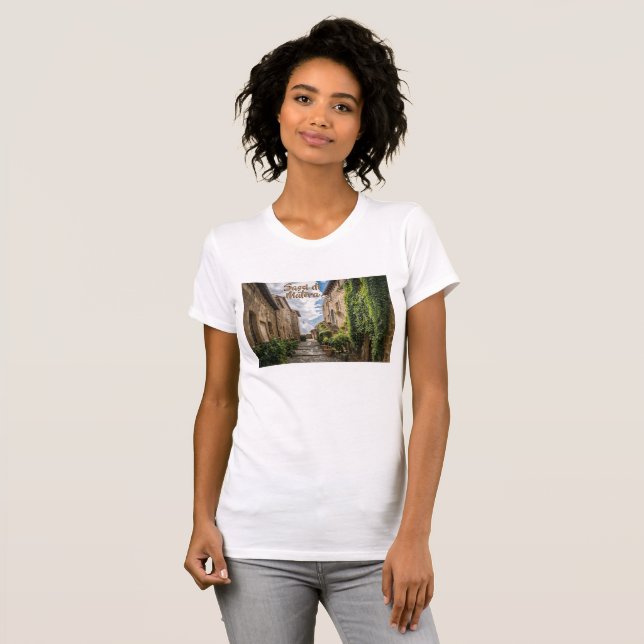 Sassi di Matera Italien Ivy Trappor T Shirt (Hel framsida)