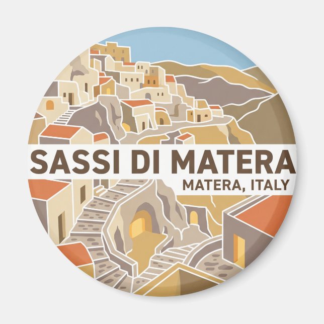 Sassi di Matera Italien Magnet (Framsidan)