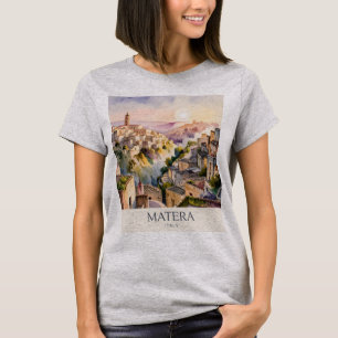 Sassi di Matera Resa Italien Grottstad Vattenfärg T Shirt