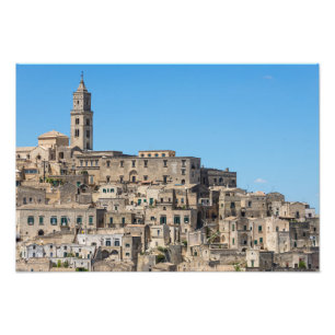 Sassi diMatera stad i italien Fototryck