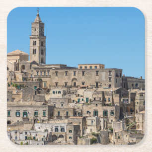 Sassi diMatera stad i italien Underlägg Papper Kvadrat