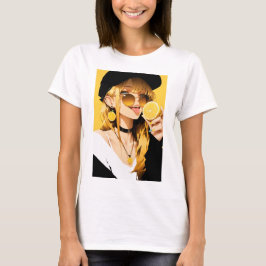 Sassig Animeflicka med Citron T Shirt