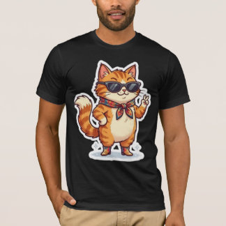 Sassig katt i solglasögon & halsduk T-shirt