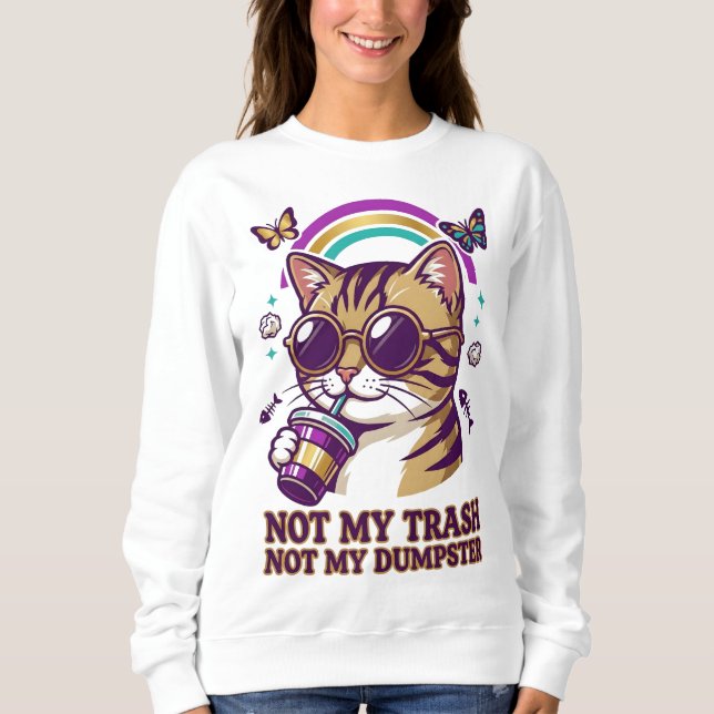 Sassig katt-sweatshirt t shirt (Framsida)