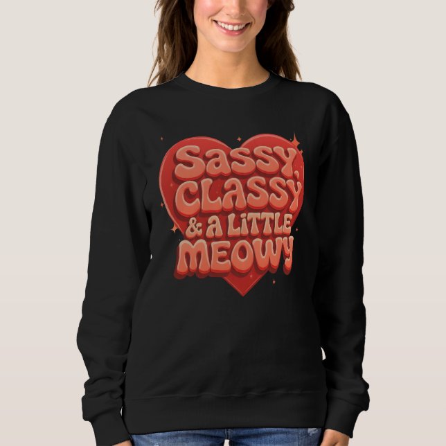 sassig, klassig och lite mjaoig t shirt (Framsida)