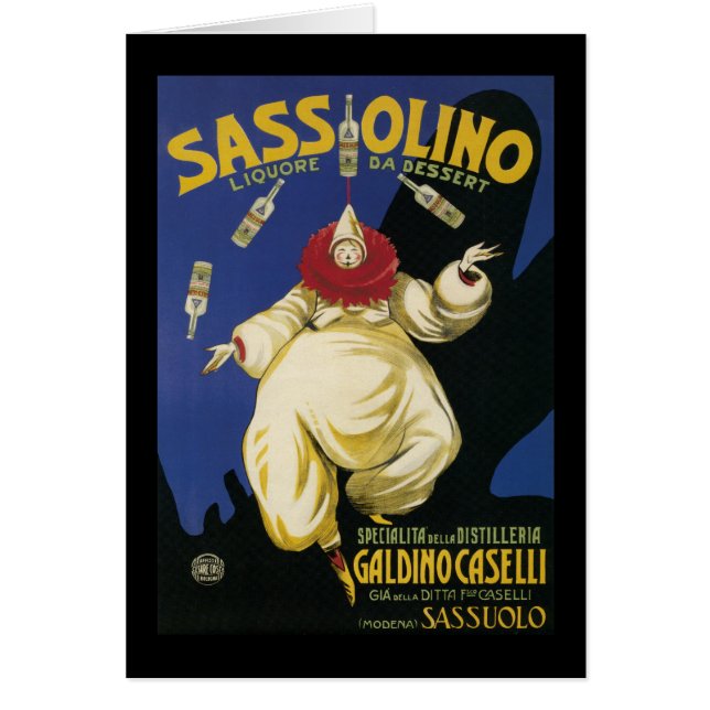 Sassolino Liquore da Dessert Promotional Hälsningskort (Framsidan)