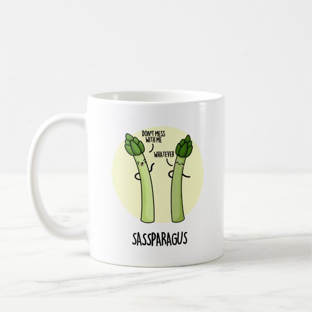 Sassparagus Funny Asparagus Vegetable Pun Kaffemugg (Vänster)