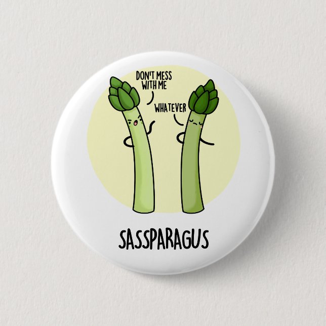 Sassparagus Funny Asparagus Vegetable Pun Knapp (Framsida)