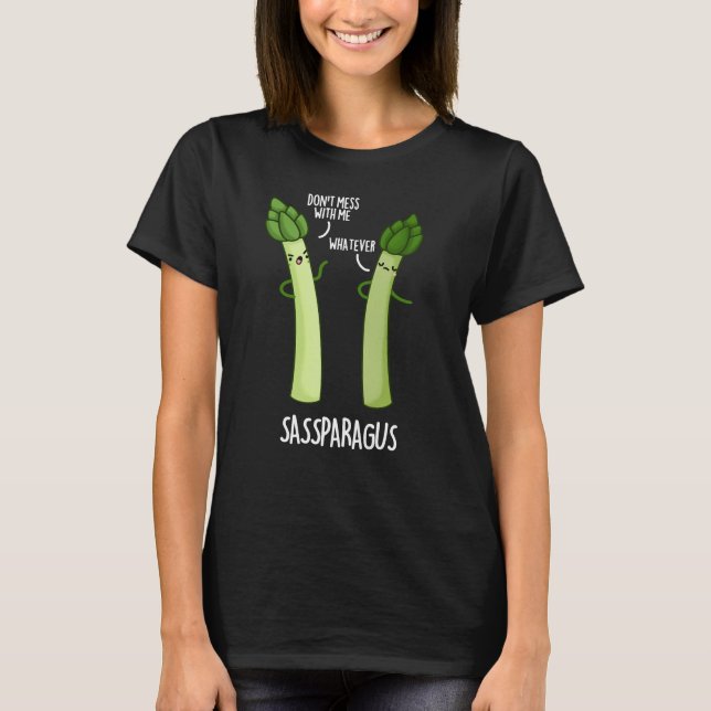 Sassparagus Funny Asparagus Vegetable Pun Mörk BG T Shirt (Framsida)
