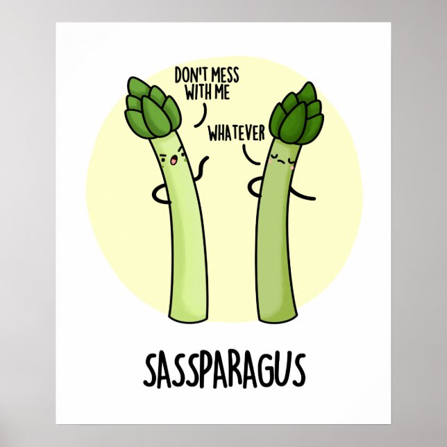 Sassparagus Funny Asparagus Vegetable Pun Poster (Framsidan)